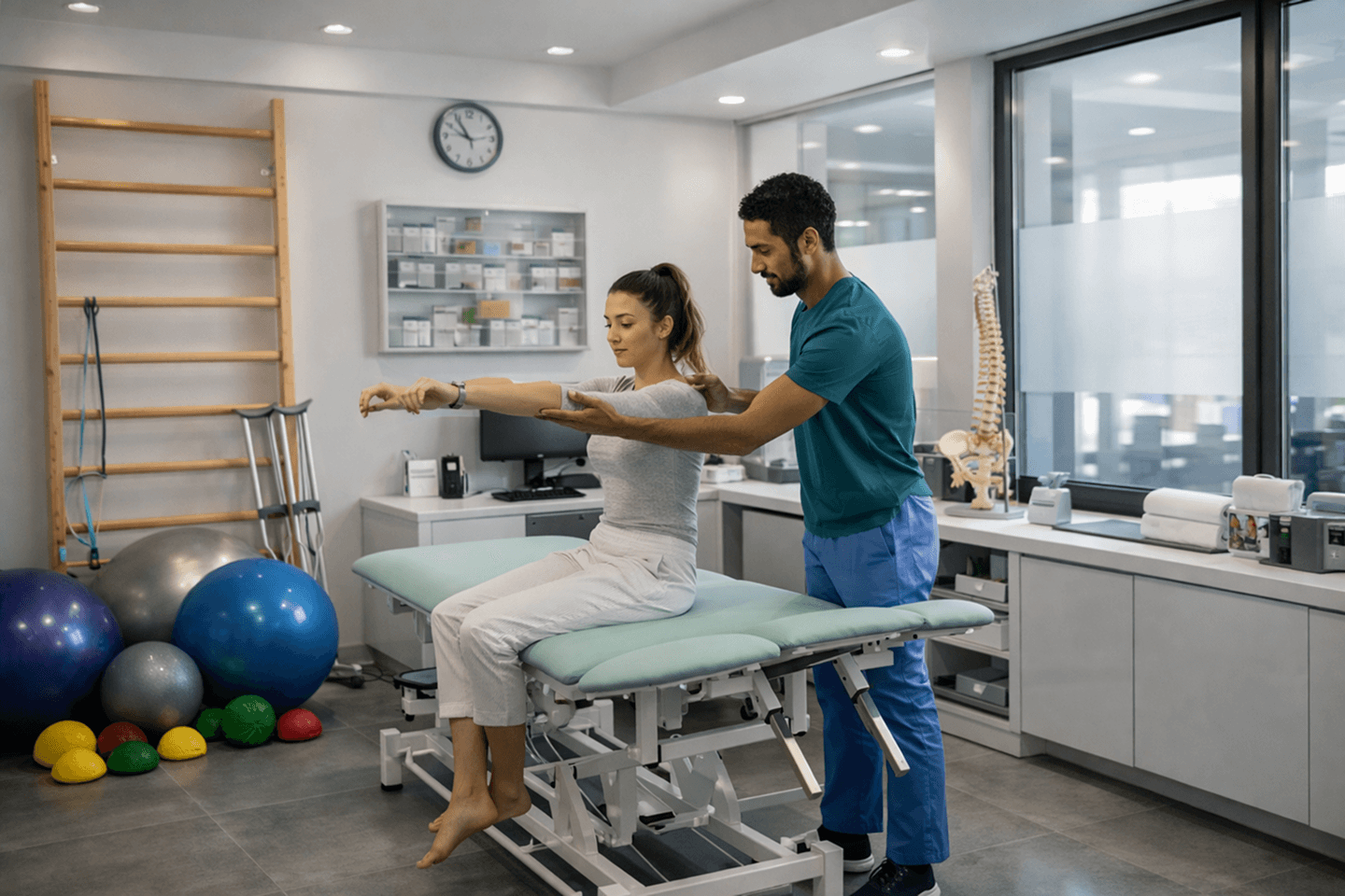 Physiotherapy session helping patient regain movement